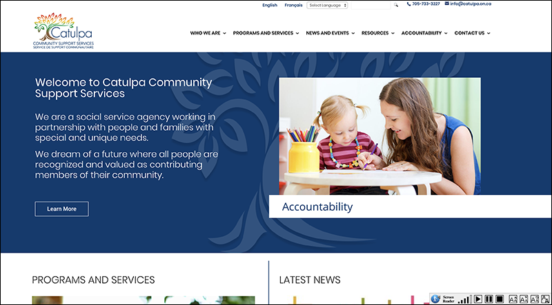 Catulpa Community Support Services website by takecareofmysite.com