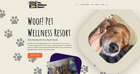 Woof Pet Wellness Resort website design