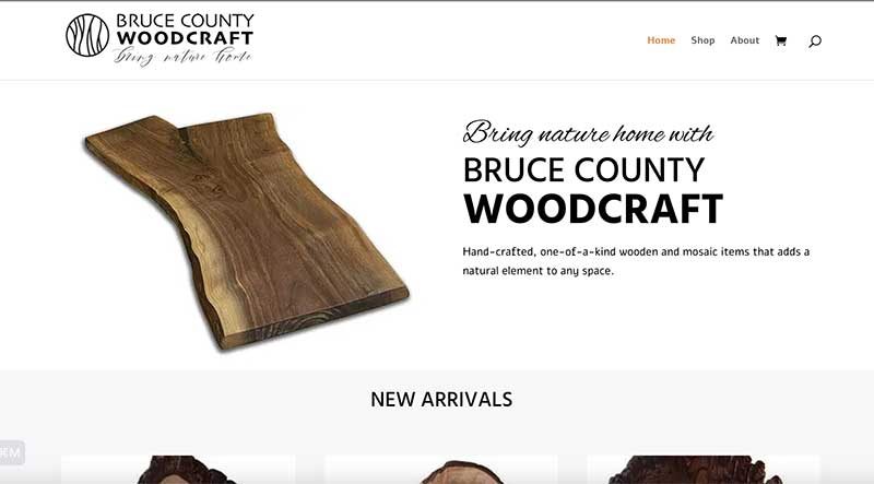 Bruce County Woodcraft website designed by takecareofmysite.com
