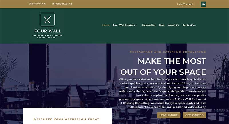 Four Wall Restaurant and Catering Consulting website image